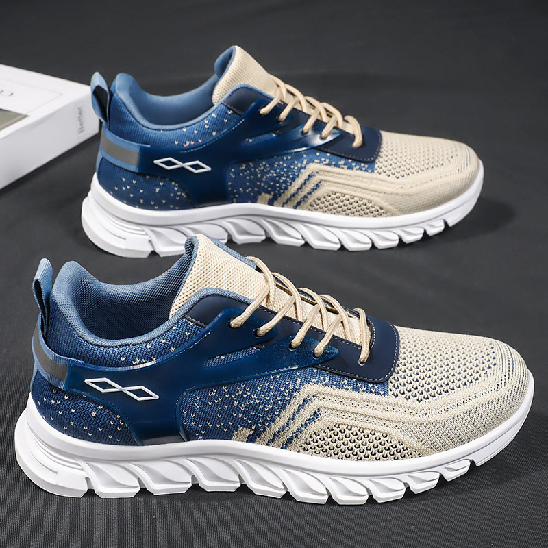 Zapatos deportivos para hombre, nuevos zapatos de comercio exterior de talla grande para hombre, zapatos casuales transpirables con suela suave, zapatos para correr a la moda con combinación de colores, venta al por mayor
