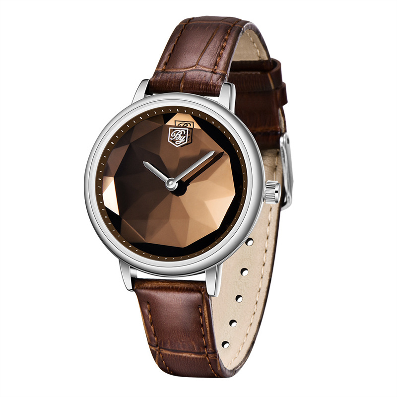 Benyar binya nueva moda corte de cristal patrón dial moda señoras cuarzo cinturón reloj de pulsera femenina 5157L