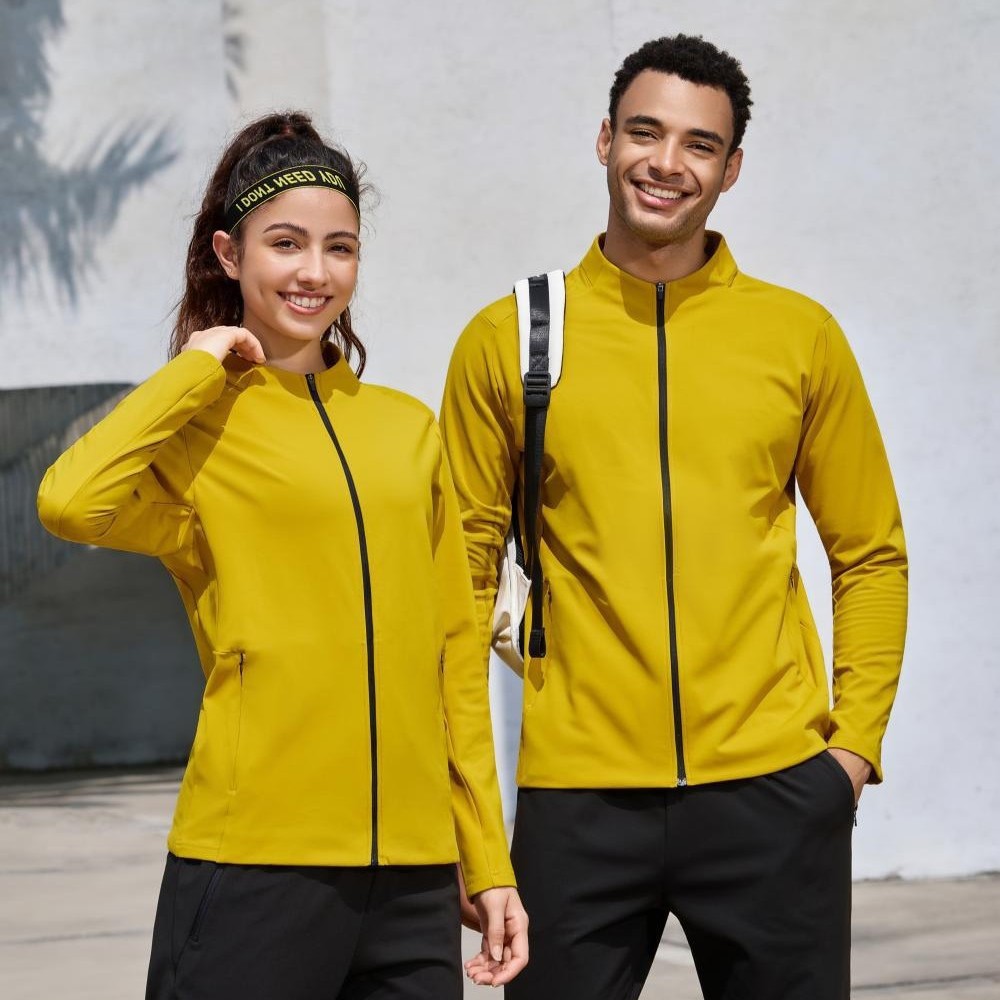 Casual Men's and Women's European Size Autumn and Winter Warm Outdoor Stand-Up Collar Jacket Cardigan Tight-Fitting Sportswear