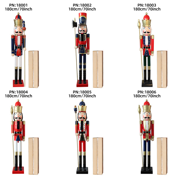 Fábrica directa de madera sólida 1.8M Hotel Hall Artesanía Decoración de Navidad 180 hombres de marionetas