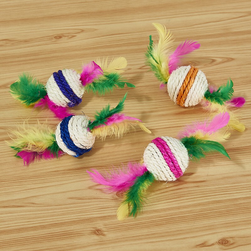 猫の綿の縄のボールの剣の麻のボールの猫のおもちゃは自分でこんにちはします。|undefined