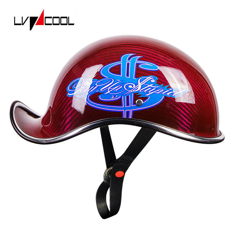 Comercio exterior casco transfronterizo motocicleta casco de fibra de carbono masculino Harley Scoop casco femenino retro motocicleta medio casco verano