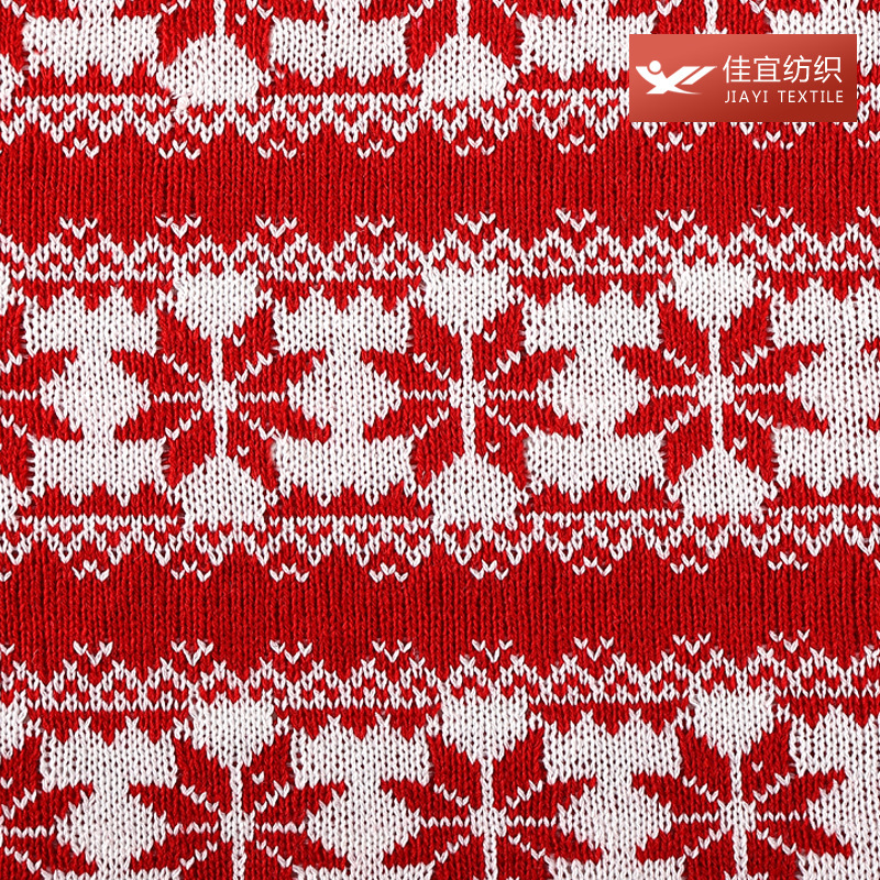 in stock Pet Clothes Knitted Jacquard Fabric Thick and Thin Needle Wool Christmas Fabric Crafts Snowflake Wool Cloth