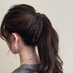 レトロヒョウ柄バナナクリップ女の子のための 2025 新しいニッチデザイン後頭部ヘアクリップ気質帽子ヘアアクセサリー