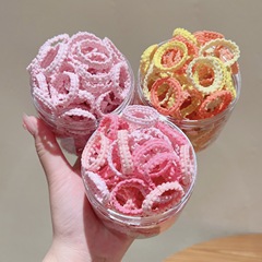 Children's elastic colorful skirt edge hair tie baby head tie hair tie without damaging hair high elasticity girls hair tie cute hair clip hair accessory