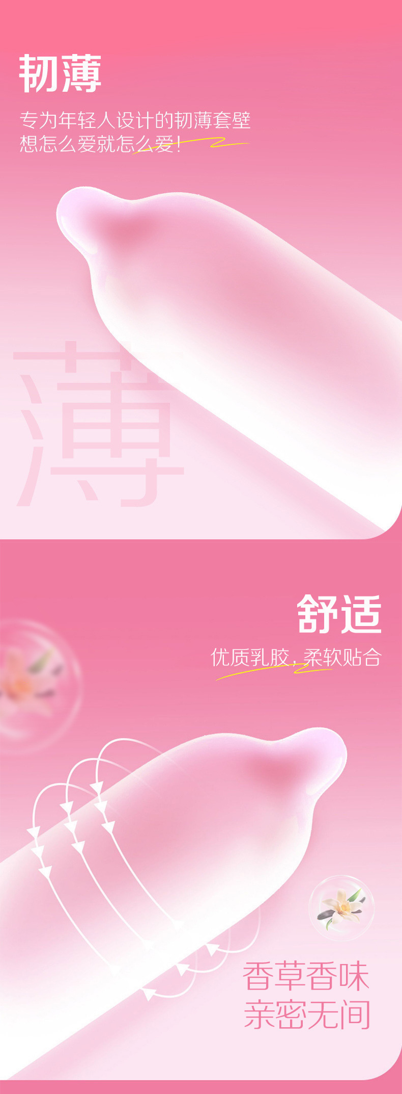 Jisibang Condoms Dare to Do Dare to Love 3-Pack Latex External Condoms — detail image 13