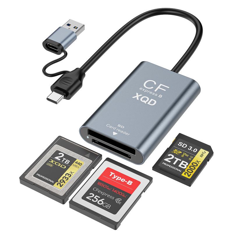 CFe-B/XQD/SD card reader, Type-C high-speed USB3.2 10Gbps camera memory card reader, manufacturer CFe-B/XQD/SD card reader, Type-C high-speed USB3.2 10Gbps camera memory card reader, manufacturer