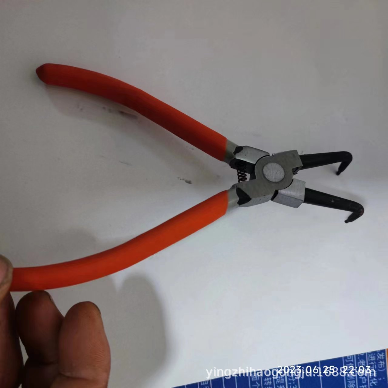Alicates para circlips de 7 pulgadas 55 # Alicates Mecánicos de Acero al Carbono y Cromo Vanadio, Abrazadera Interna, Abrazadera Externa, Cabeza Recta, Herramienta para Anillos Elásticos