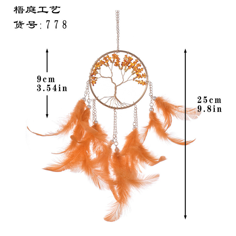 ドリームキャッチャー 壁掛け 壁飾り 壁掛け装飾品 風鈴 クリスタルストーン 生命の樹 ライトラグジュアリー風 ホームデコレーション|undefined