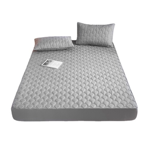Cross-border Amazon Shopee Waterproof Bed Sheet Set Washable Solid Color Mattress Cover Potty Proof Mattress Protector Bed Cover Bed Skirt Group Buying