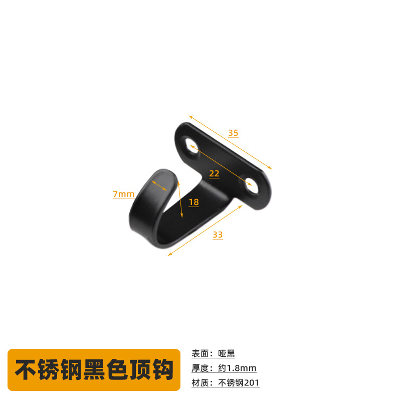 Gancho de acero inoxidable gancho único gancho superior gancho de abrigo armario gancho superior gancho ventilador gancho en forma de j