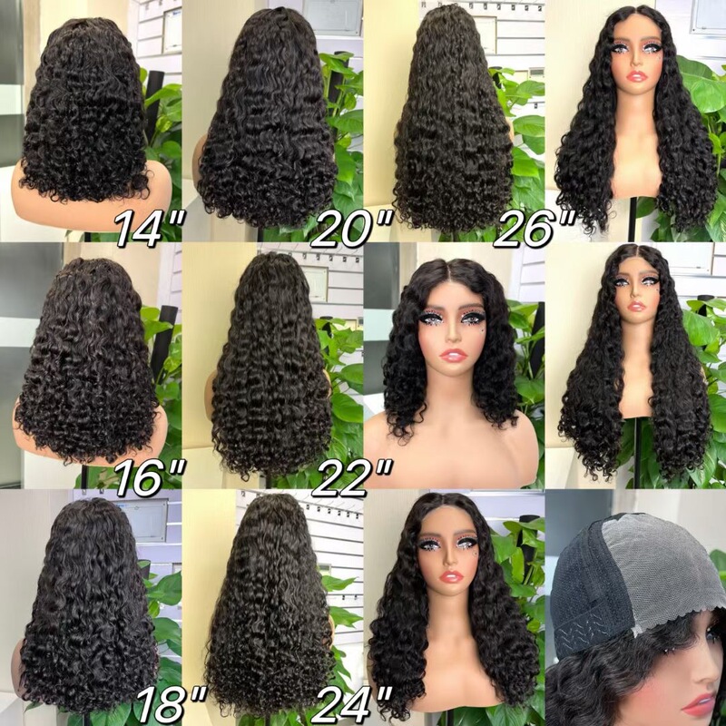 Cross-border Super double drawn 5x 5 water wave glueless wig curly wig