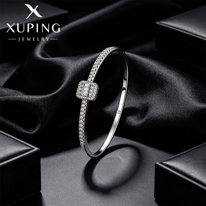 Pulsera con Gemas Incrustadas para Mujer, Aleación de Cobre, Geométrica, Galvanizada image 1