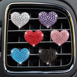 Car air outlet aromatherapy clip creative Diamond Love car air conditioning perfume decoration clip rhinestone car decoration