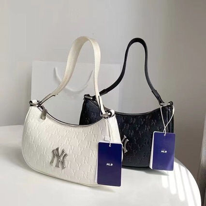 Korean Mlb Armpit Bag 2025 New Handbag Ny Embossed Versatile Fashion Casual Bag Crossbody Shoulder Bag for Women