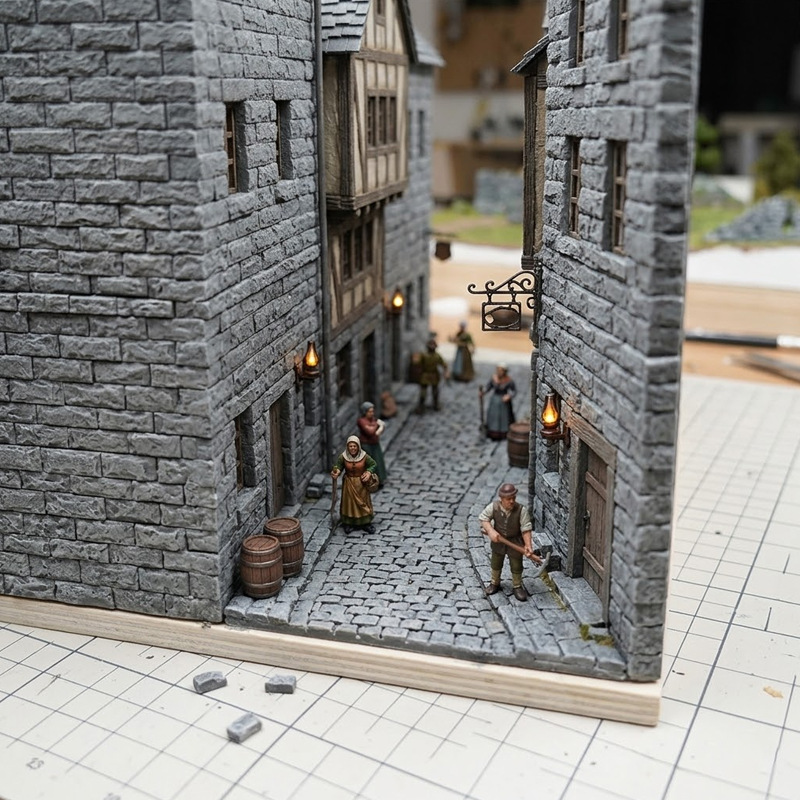 Temod Sand Table Architecture Miniature Simulation Cultural Stone Model Gypsum Mini Bricks Micro Landscape Wall Brick Surface