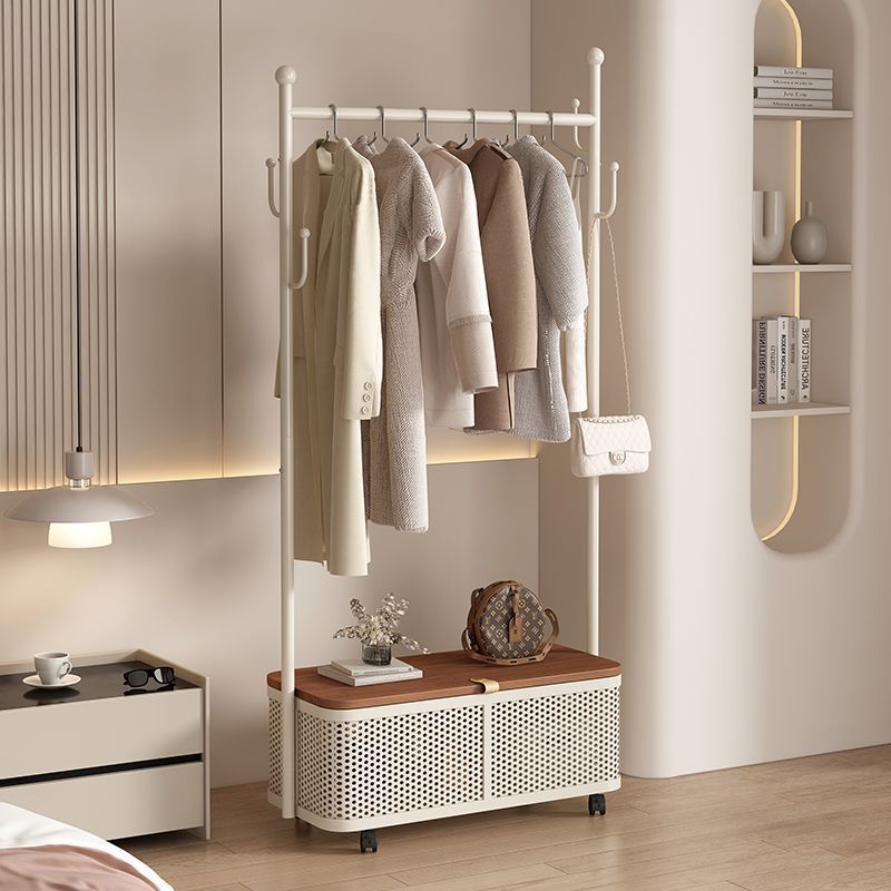 Coat Rack Mobile Clothes Rack Home Bedroom Clothes Dirty Clothes Basket Clothes Rack Floor-Standing Vertical Storage Simple Clothes Rack
