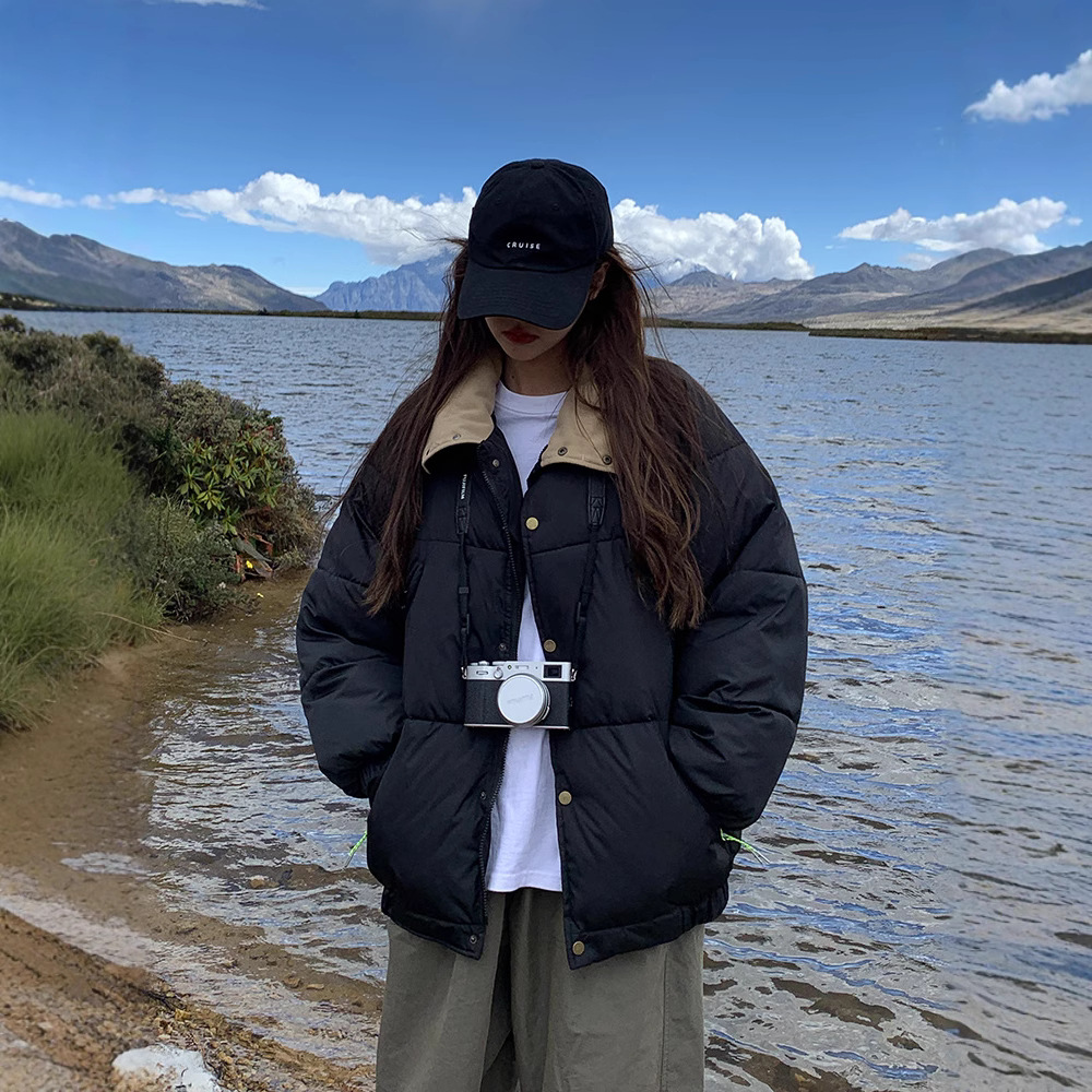 Ropa de algodón para mujeres 2025 invierno nuevo estilo coreano inns algodón cuello corto grueso chaqueta de pan de estudiantes image 4