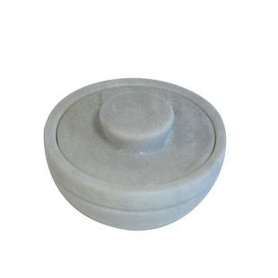 White Marble Salt Shaker Kitchen Utensils Salt or Pepper Bowl Box Container Jar