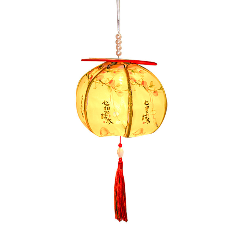 中秋节柿子灯笼古风花灯儿童手工diy材料包手提发光灯笼摆摊|undefined