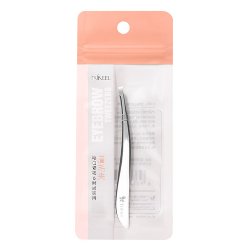 Chuanqi'er stainless steel eyebrow curler eyelash grafting tweezers oblique mouth flat eyebrow pliers plucking pliers eyebrow trimming clip