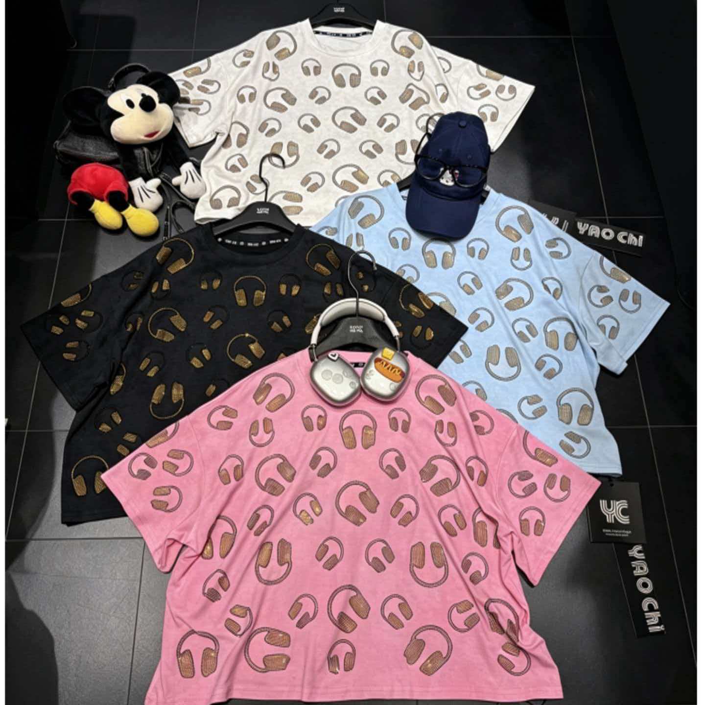 Camiseta de manga corta de gran tamaño transfronteriza europea y americana verano 2026 nueva marca de moda de industria pesada de diamantes calientes de moda europea y americana camisa de mujer image 1