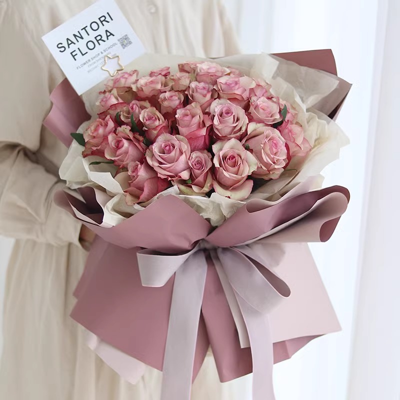 Procesamiento de papel de oro personalizado floral al por mayor papel de envoltura de flores personalizado 17 gramos de papel de Sydney embalaje de flores se puede imprimir personalizado