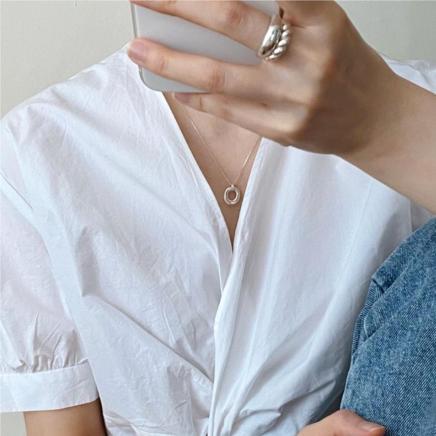 14g Weight Pendant Necklace Classification 1 Piece Quantity Daily Occasion 925 Sterling Silver Material Oval Pattern Women'S Gender Simple Style Style 925 Sterling Silver Oval Pendant Necklace 2