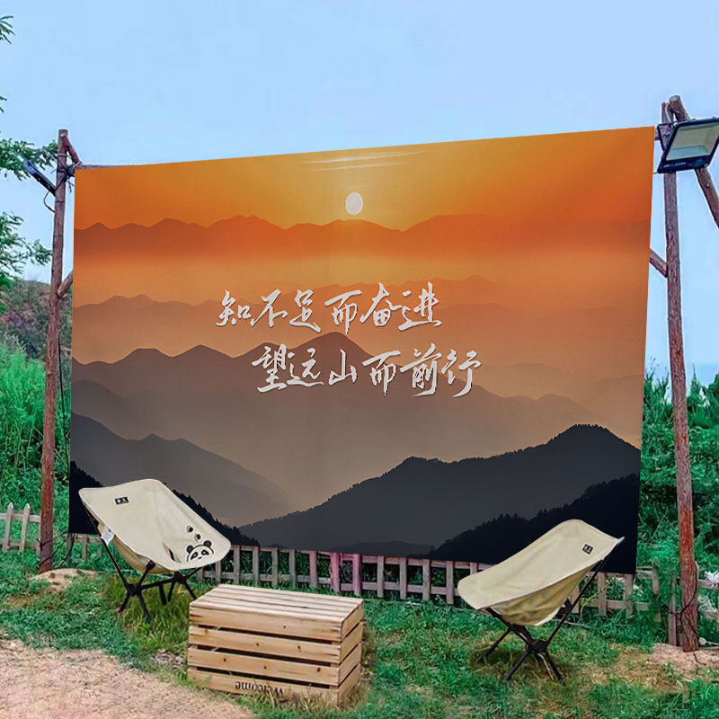 Outdoor Inspirational Text Ins-Style Atmosphere Tapestry, Artistic Minimalist Scenery, Camping Decoration, Dormitory Bedside Decoration Background Outdoor Inspirational Text Ins-Style Atmosphere Tapestry, Artistic Minimalist Scenery, Camping Decoration, Dormitory Bedside Decoration Background