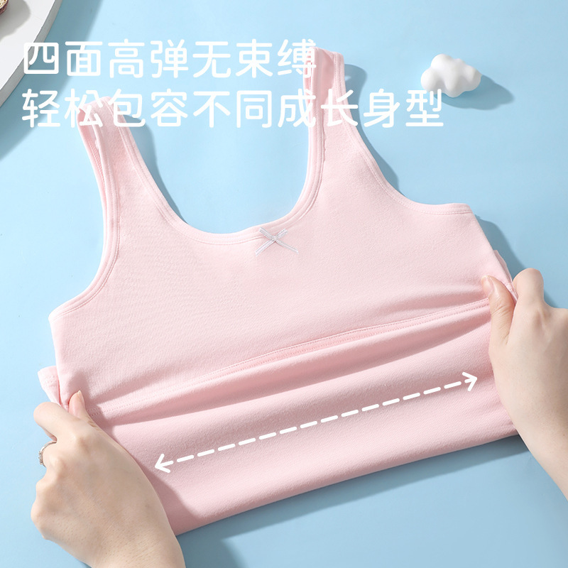 Ropa interior de niñas en desarrollo, bra de algodón para niños, ropa interior de niñas, estudiantes de secundaria, chaleco anti-bump, otoño