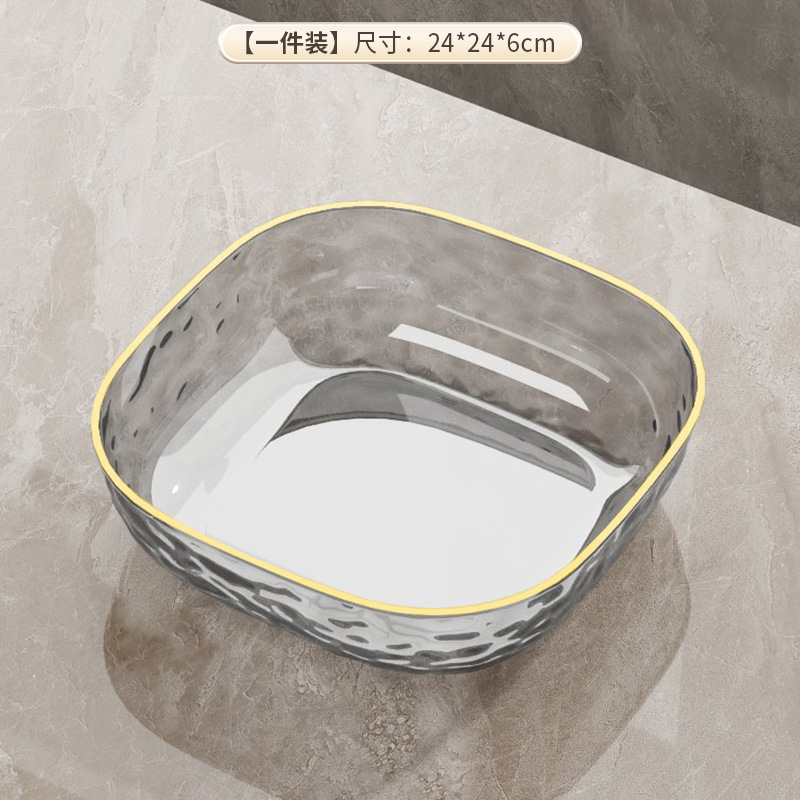 Platos de frutas de lujo ligero para el hogar, mesas de café en la Sala de estar, platos de aperitivos transparentes, de alto valor facial, platos de dulces de gran capacidad