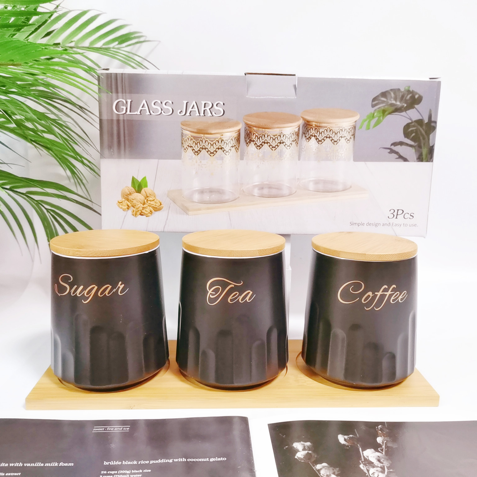 Exportación transfronteriza cerámica sellado tarro traje cocina condimento tarro multi-grano almacenamiento tarro café tarro de té tarro de azúcar