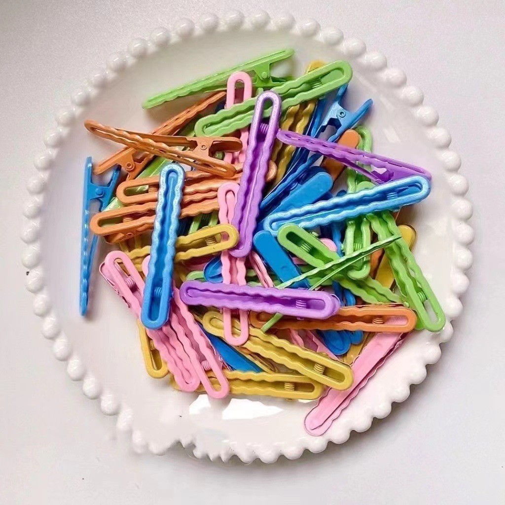 캔디 컬러 무봉제 헤어핀 덕빌핀 잔머리용 사이드 웨이브 DIY 바닥핀 앞머리 잔머리핀 도매 머리카락 손상 없이 사용 가능