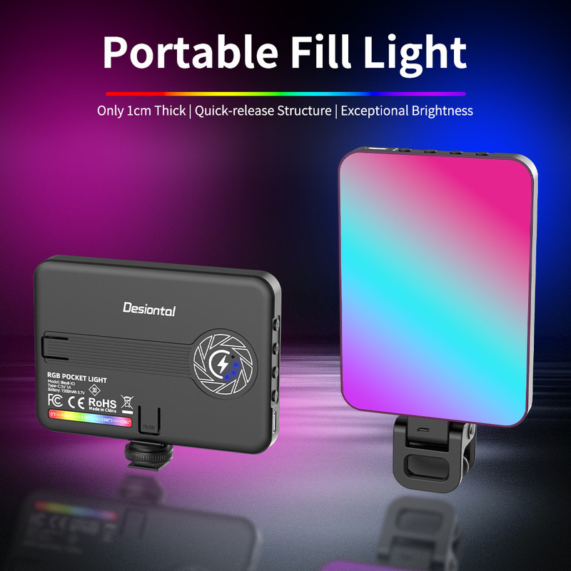 Cross-border Premium RGB Pocket Beauty Light, Quick-release, Lightweight, Dual Color Temperature Photography Light for Live Streaming and Video Shooting Cross-border Premium RGB Pocket Beauty Light, Quick-release, Lightweight, Dual Color Temperature Photography Light for Live Streaming and Video Shooting