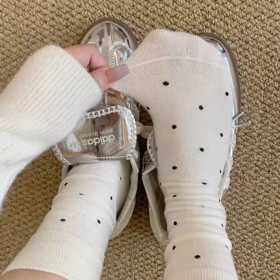 Mid-Length Thin Breathable Socks, Japanese-style Cute Polka Dots, Single Size