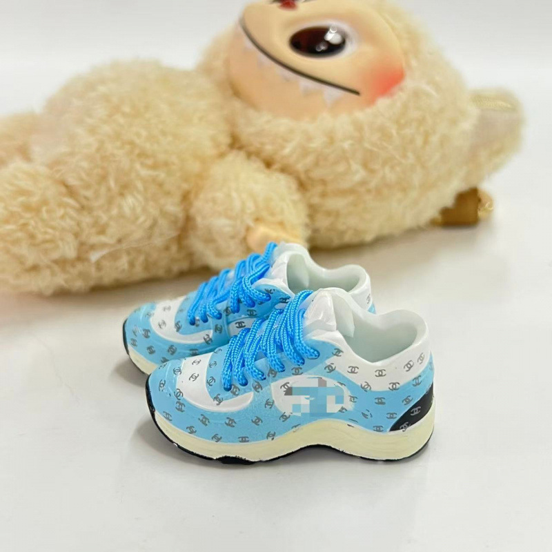 LABUBU Zapatos Rabu Ropa de bebé 17cm felpa vinilo bolso de muñeca colgante para zapatos desnudos caja ciega