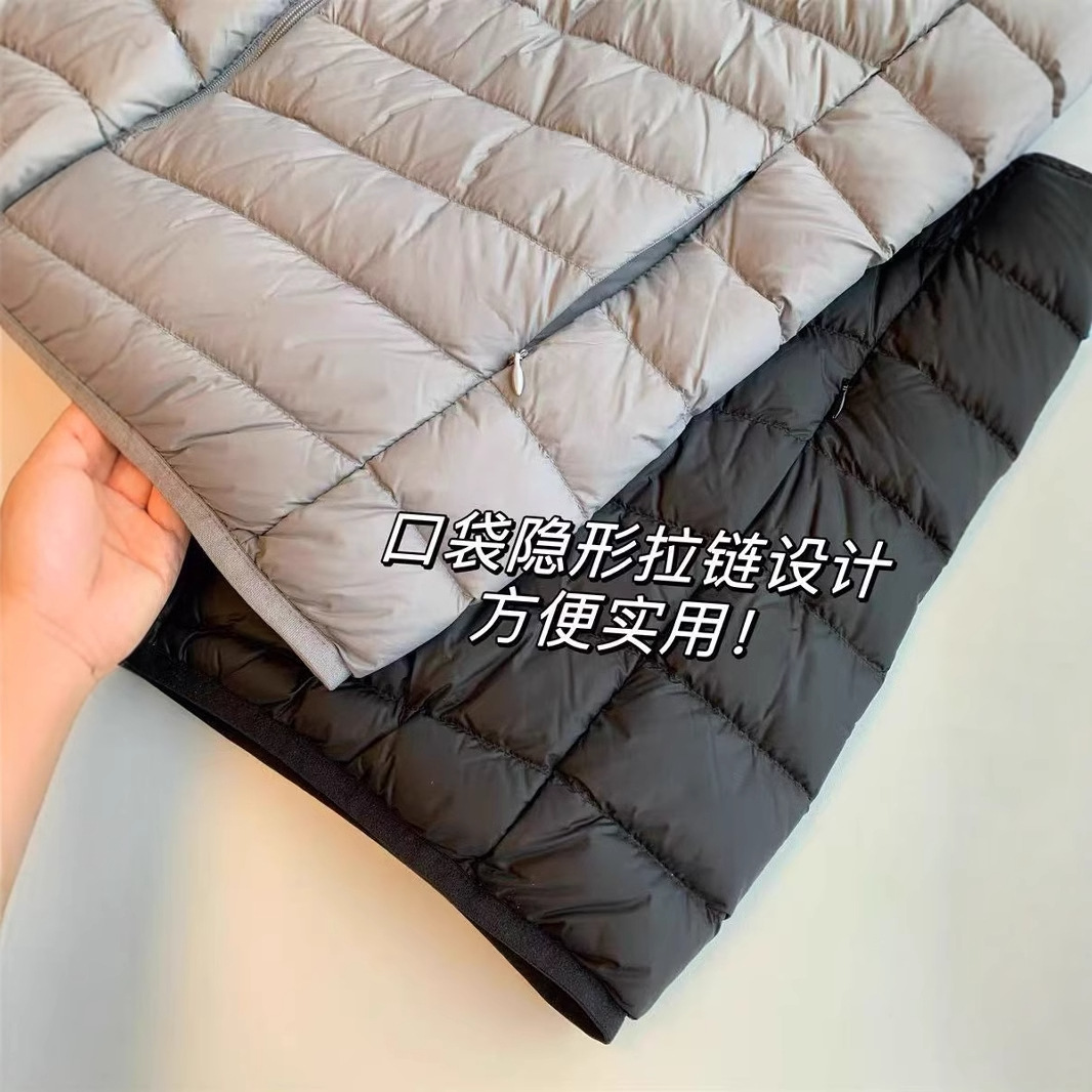 Nuevo estandarte nacional 90 blanco de pluma ligera y cálida para hombres encapuchados pluma suave y cálida manga larga 24 invierno nuevo M1217N