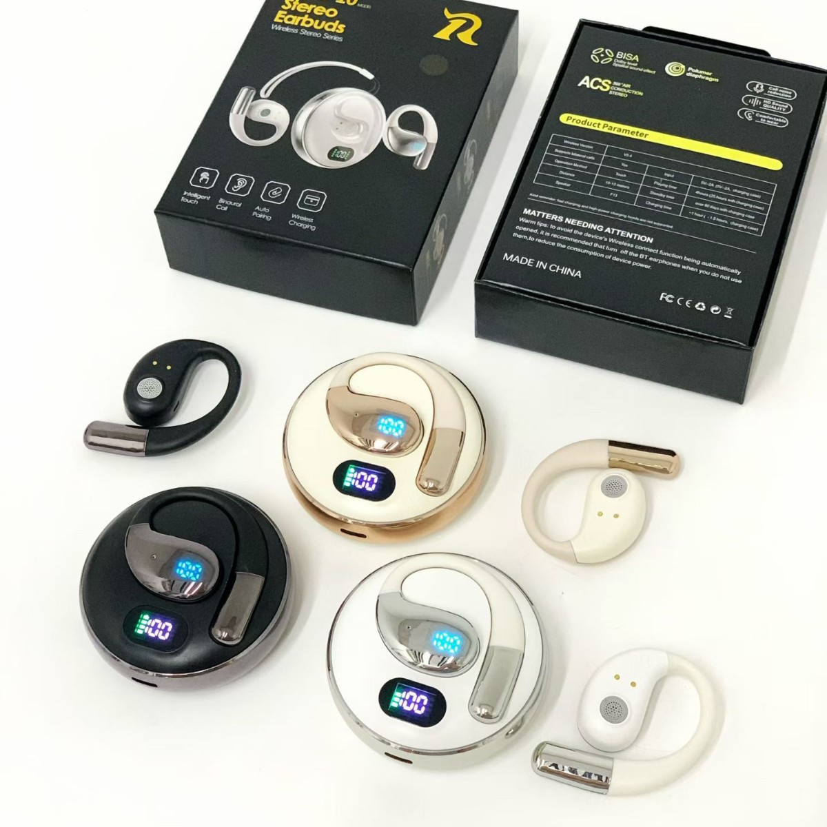 OWS - 10 auriculares Bluetooth inalámbricos inalámbricos, auriculares para niños y niñas, deportes de larga duración, auriculares de reducción de ruido al por mayor