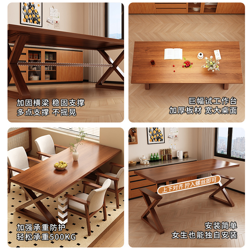 Mesa de comedor de camping folk, mesa y silla de bar, barra de piernas de madera sólida, barbecue de estilo industrial, cafetería, mesa de comedor de pub de alta gama