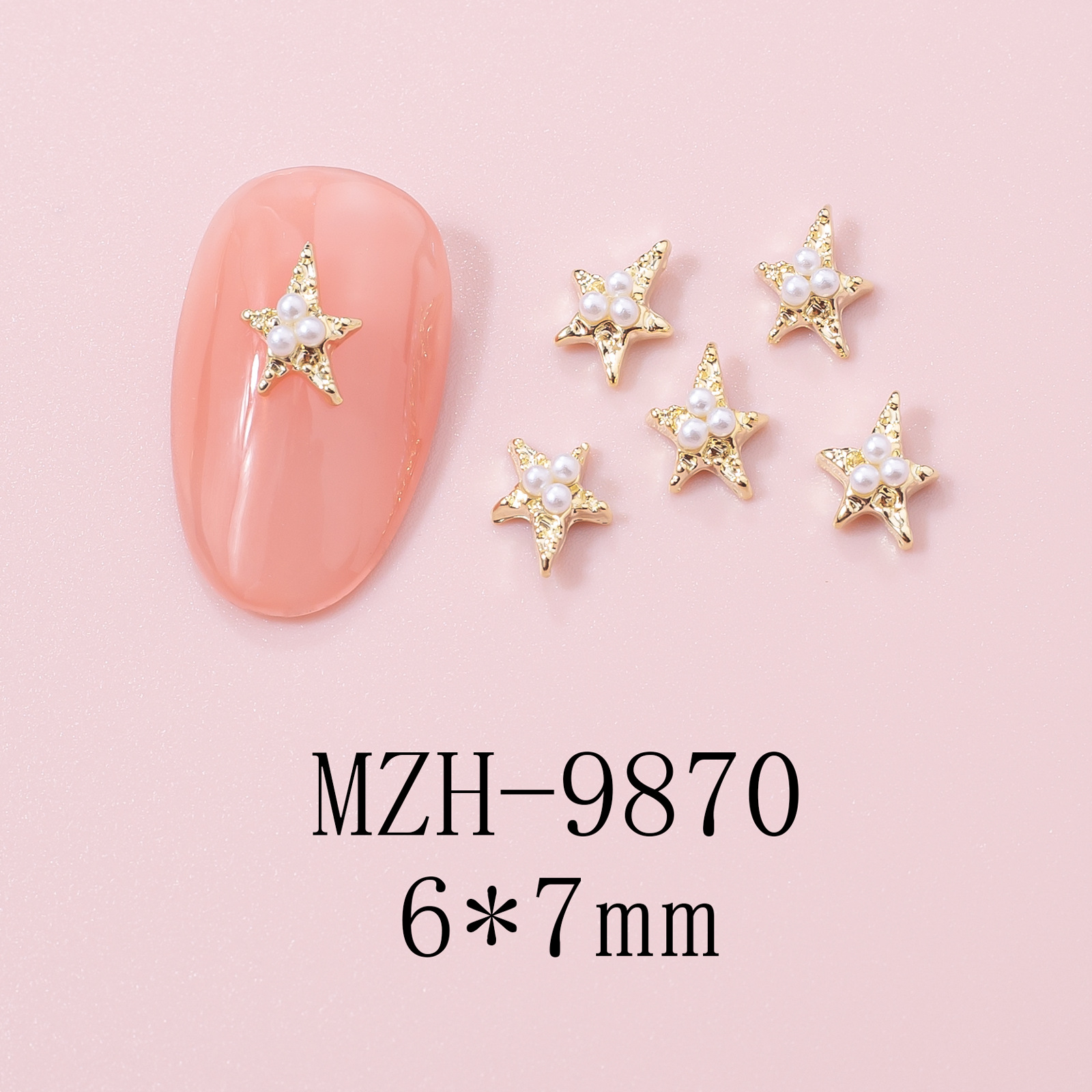 5g Weight Nail Decoration Accessories Nail Supplies 10 PCS/Package Quantity Alloy Material Star Pattern Cute Style Cute Star Alloy Nail Decoration Accessories 10 PCS/Package 20
