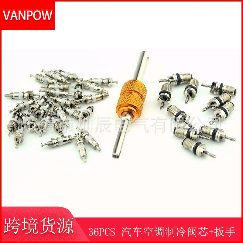 36 шт. Коробка автомобильный Кондиционер A/C R12 R134a катушка холодильного оборудования автомобильный Кондиционер сердечник клапана гаечный ключ двойного назначения