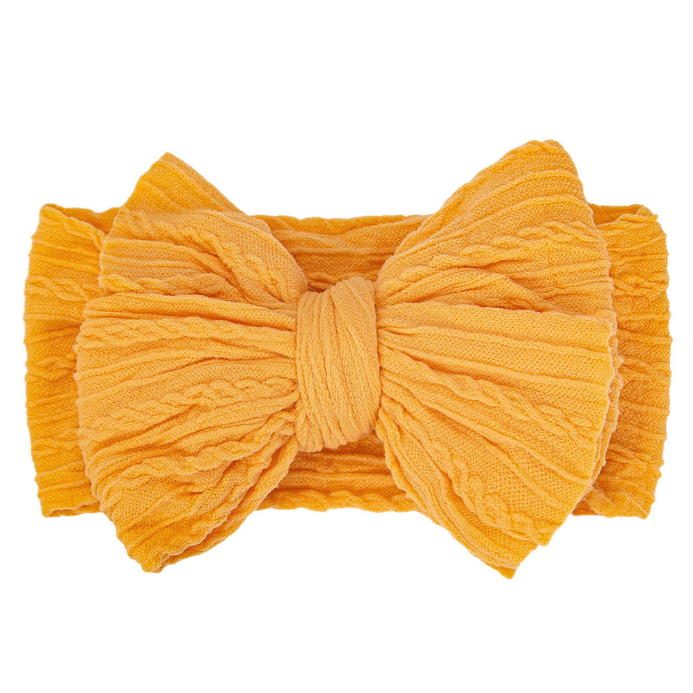 Europea y americana nueva banda de pelo de los niños bebé nylon elástico jacquard diadema bebé oversized cáñamo patrón arco pelo accesorios