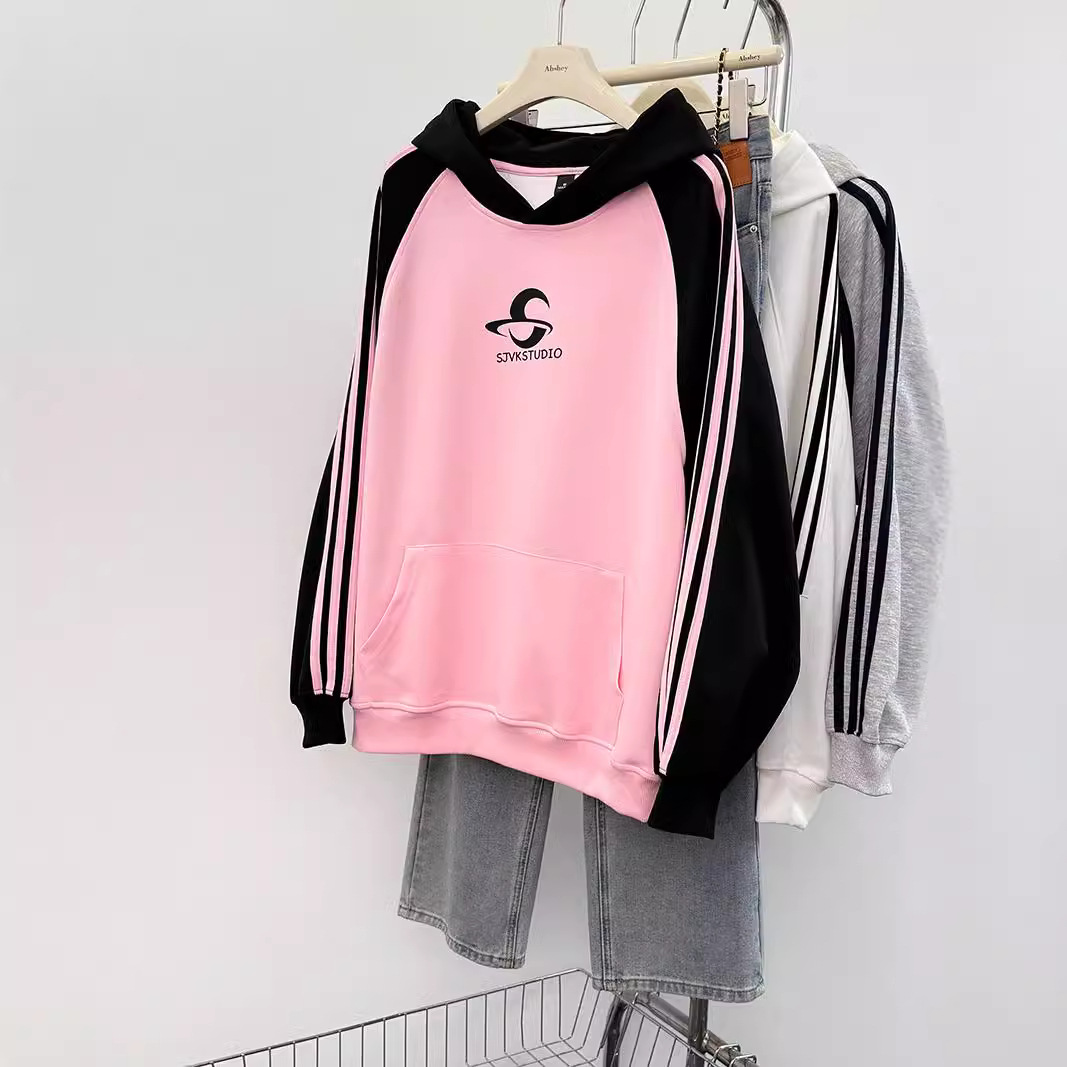 Felpa unisex coppia outfit primavera autunno sottile 2024 felpa con cappuccio stampata larga stile coreano top 100 kg_voghion.com