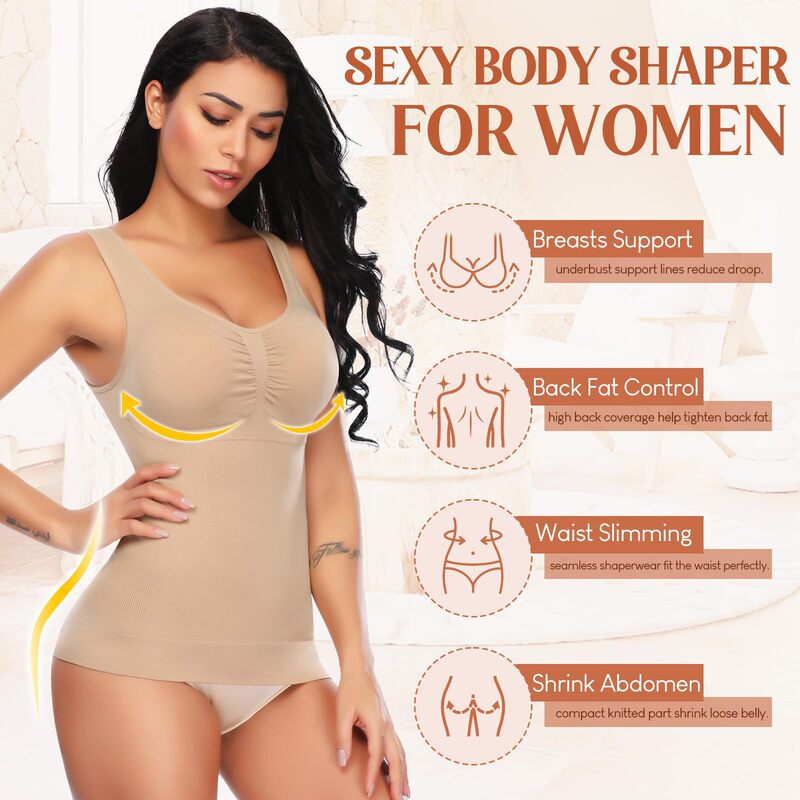 Foreign Trade Double-Layer Seamless Shapewear Long Vest for Women, Tummy Control and Waist Shaping, Sports Base Layer Vest, Pure Cotton with Chest Pads Foreign Trade Double-Layer Seamless Shapewear Long Vest for Women, Tummy Control and Waist Shaping, Sports Base Layer Vest, Pure Cotton with Chest Pads