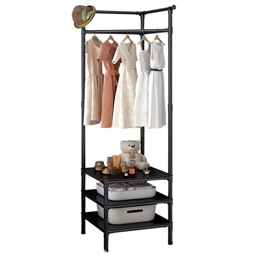 Simple Corner Clothes Rack, Home Wardrobe Hanger, Bedroom Floor Storage, Multi-functional Clothes Drying Rack, Indoor Clothes Hook