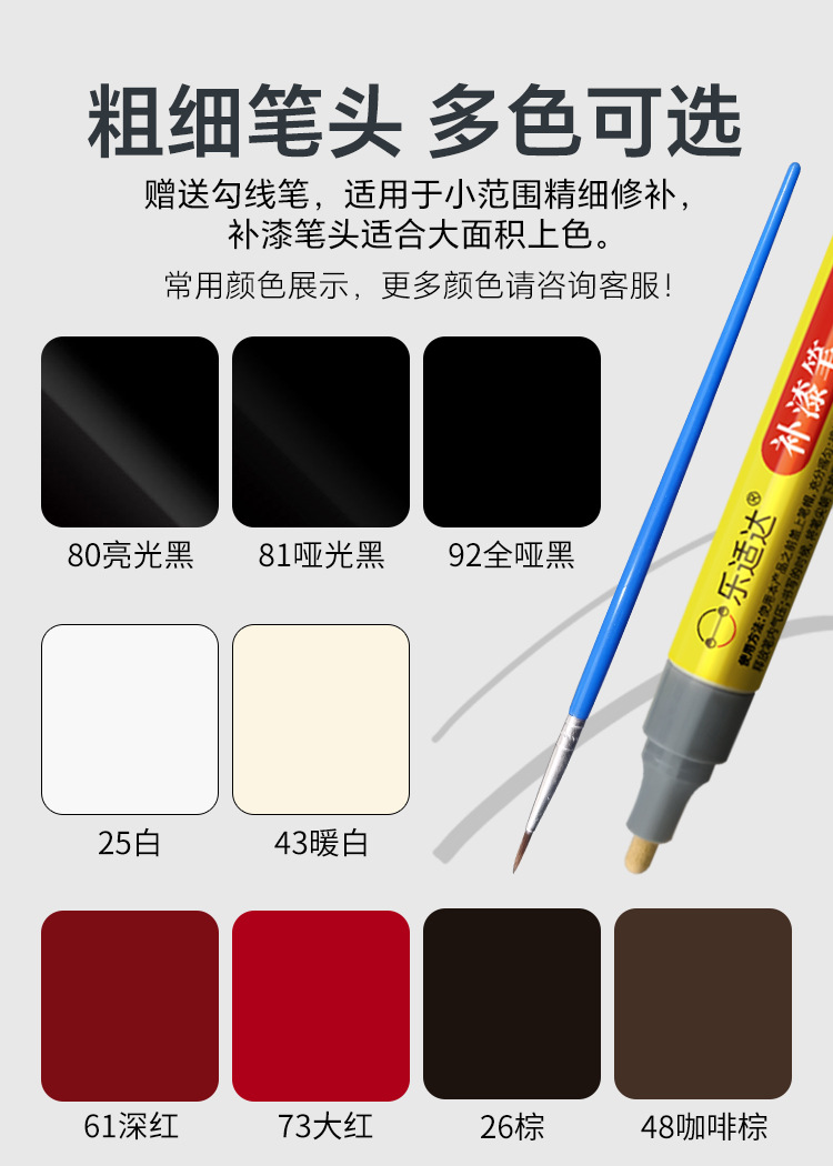 Paint Touch-Up Pen for Car Paint Fading, Scratch Repair, Color Change, Frame Paint Restoration, Paint Pen for Car Paint, Automotive Paint Touch-Up Pen