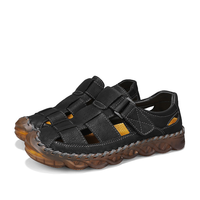 Sandali popolari di grandi dimensioni Commercio estero, Nuove scarpe da spiaggia da uomo estive casual in vera pelle, disponibili per_voghion.com