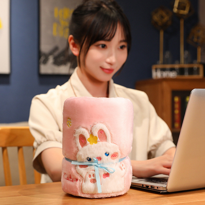 Animal de dibujos animados coral mantas de peluche mantas de siesta de oficina mantas de aire acondicionado estudiantes niños mantas pequeñas regalos de la empresa