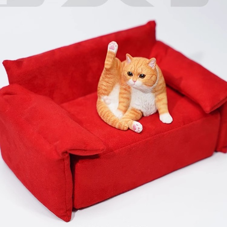 JXK 1/6 Lazy Cat 7.0 Cute Funny Internet Red Expression Bag Cat Sofa Cat Model Ornaments Trendy Play Hand-held