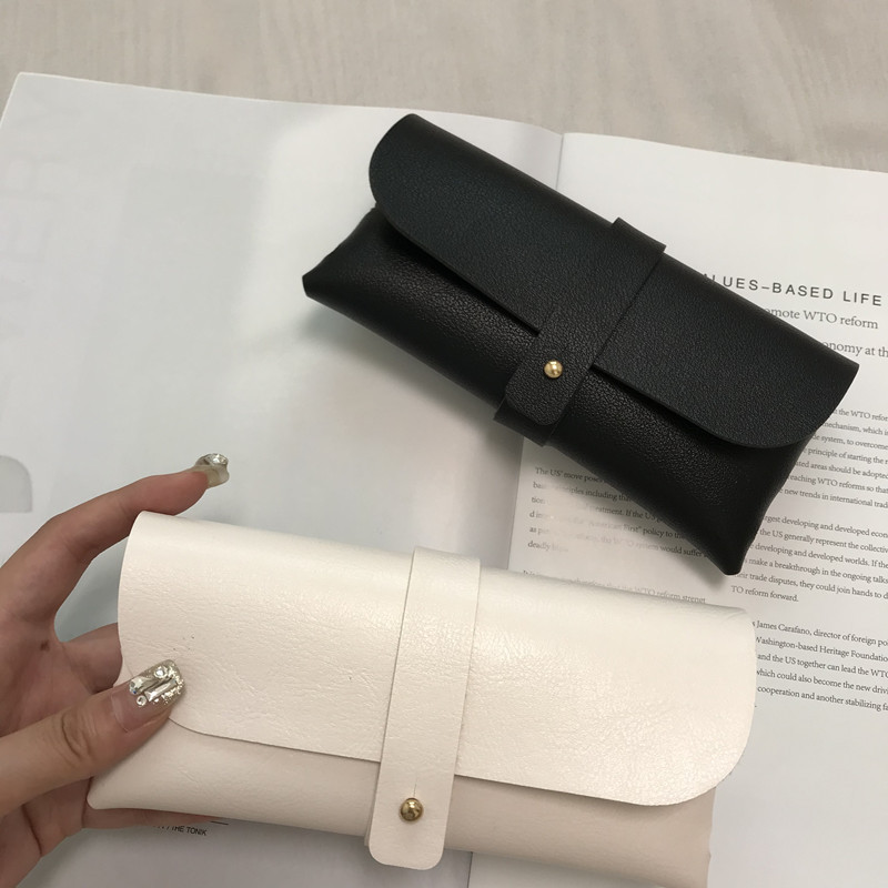 2021 Leather Soft Glasses Case Portable Sunglasses Case New Packaging Gift Box Sunglasses Case with Strap Trendy Storage